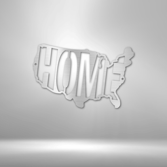 USA Home Steel Sign Laser Cut Powder Coated Home & Office Metal Wall Decor Multi